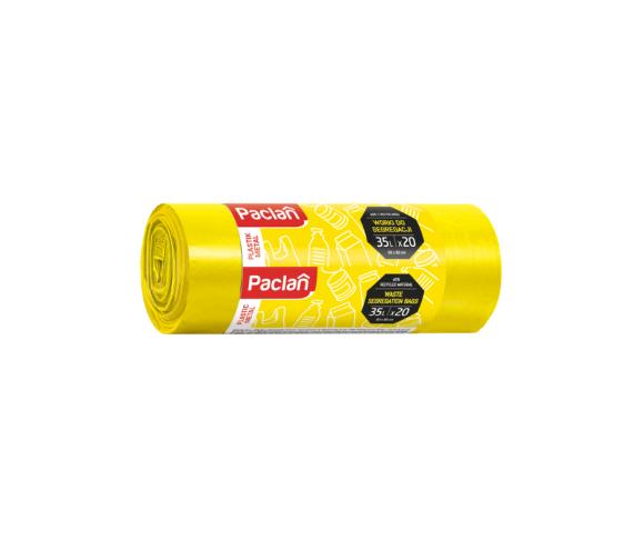 Worki do segregacji PLASTIKU ŻÓŁTE PACLAN 35L 20SZT  (1)