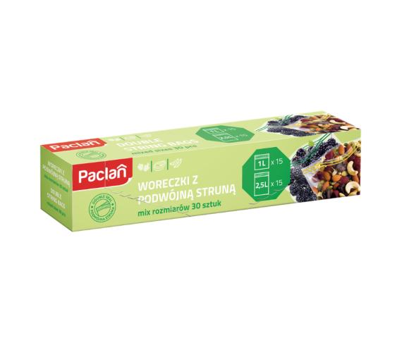 Woreczki do mrożenia z podwójną struną MIX Paclan 1L - 15szt i 2,5L - 15szt (1)