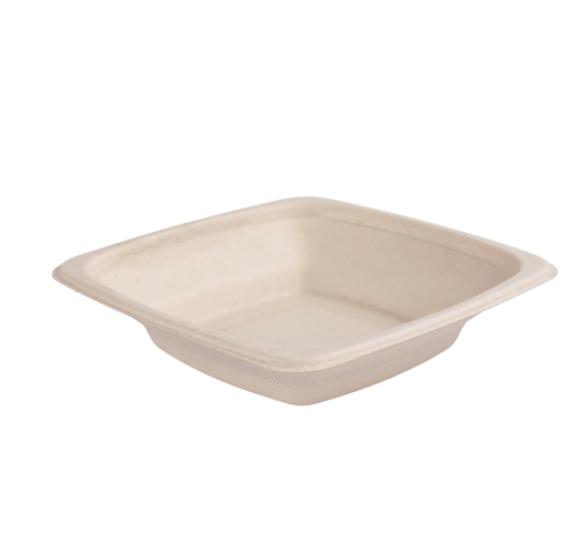 MISKA KWADRATOWA na sałatkę zupę Pulpa trzciny cukrowej 18x18cm 470ml 50szt (1)