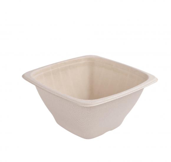 MISKA KWADRATOWA na sałatkę i zupę Pulpa trzciny cukrowej 18x18cm 1240ml 50szt (1)