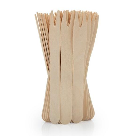 Widelczyki drewniane 200 sztuk do Frytek Przekąsek Finger food 85mm 8,5cm (1)