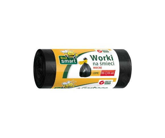 Worki na śmieci czarne LDPE BEE SMART 35l 50szt. (1)