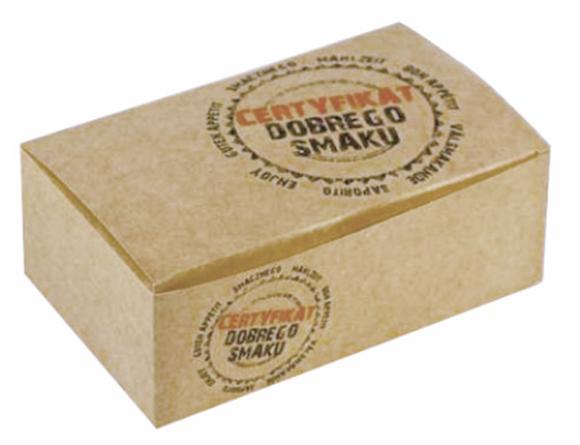Pudełko małe na Kurczaka Nuggetsy z nadrukiem Certyfikatu 160x100x60mm P1240 100szt. (1)