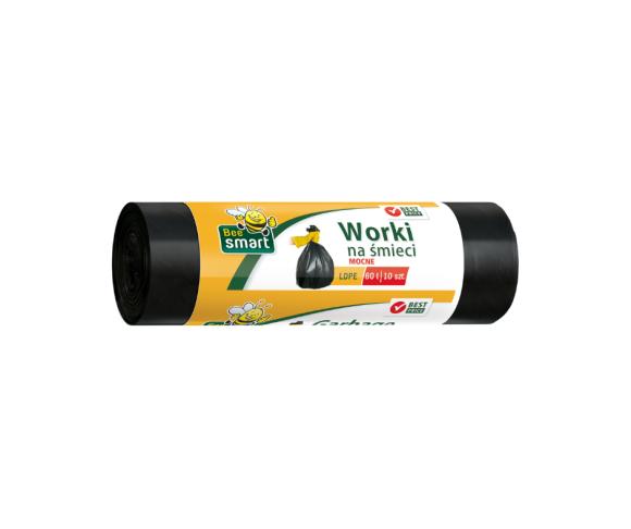 WORKI NA ŚMIECI CZARNE BEE SMART CZARNE 60L LDPE 10SZT (1)