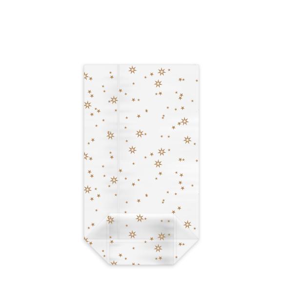 Torebka OPP  Krzyżowa Woreczek celofanowy w  świąteczne gwiazdki 11,5x19+4,5cm 100szt (1)