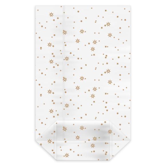 Torebka OPP Krzyżowa Woreczek celofanowy w świąteczne gwiazdki 18x30+7,5cm 100szt. (1)