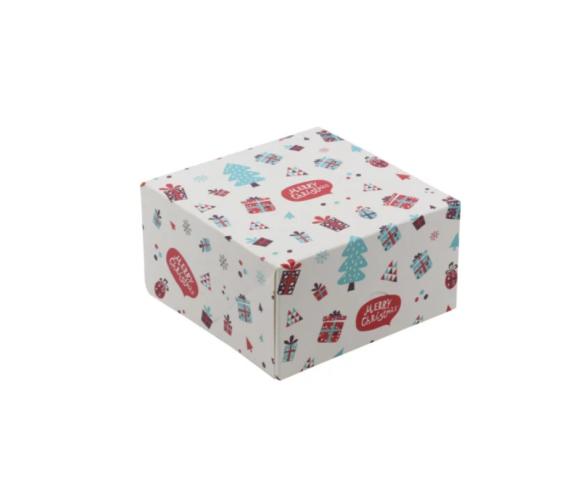 Pudełko cukiernicze z nadrukiem świątecznym 130x130x70mm 20szt. (1)
