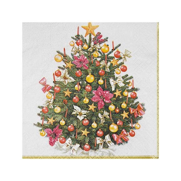 Serwetka świąteczna na Boże Narodzenie CHOINKA 33x33cm 3W 20szt. (1)