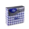 mini: Serwetki papierowe KARO Niebiesko Biała Krata 1-warstwowe 33x33cm 100szt (2)