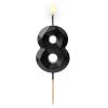 Obrazek dla: Świeczka diamentowa CZARNA z cyferką "8" 5,7cm 1szt