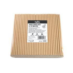 Słomki papierowe KRAFT brązowy 6/197mm Clarina (5456) 250 szt.