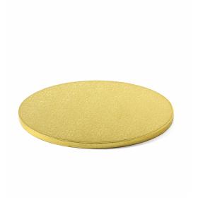 Podkład angielski pod tort złoty okrągły 33 cm x 1,2 cm 1 szt.