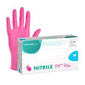 Rękawiczki jednorazowe nitrylowe różowe Master Glove r. M 100 szt.