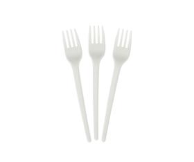 Widelec plastikowy BIAŁY wielokrotnego użytku 100szt.