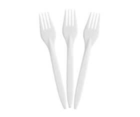Widelec plastikowy BIAŁY PREMIUM wielokrotnego użytku 50szt.