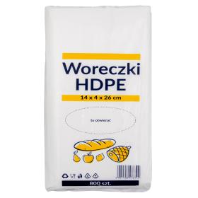Woreczki foliowe HDPE do pakowania żywności 14x4x26cm 7MY 800 szt.