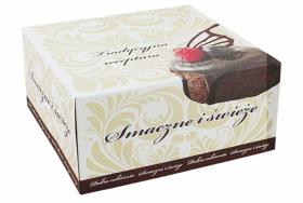 Obrazek dla: Pudełko cukiernicze na ciasto z nadrukiem  P682 ORNAMENT 250x250x120mm 50szt.