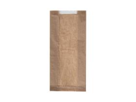 TORBA PAPIEROWA BRĄZOWA fałdowa z oknem 100x60+60PPx240mm 1000szt.
