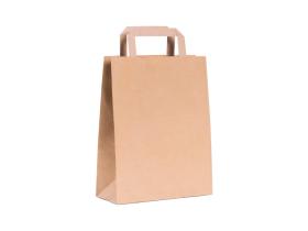 Torba papierowa klockowa z uchwytem płaskim BRĄZOWA 220x110x250 mm 250szt.