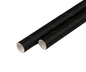 Słomka papierowa czarna śr.6mm dł.197mm 100szt. 