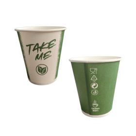 Kubek Papierowy EKO ZIELONY TAKE ME 250ml 100% Papier BEZ OPŁATY SUP 50szt.