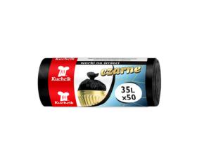 Czarne worki na śmieci HDPE 35l  50 szt.