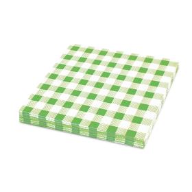 Obrazek dla: Serwetki papierowe KARO Zielono Biała Krata 1warstwowa 33x33cm 100szt 