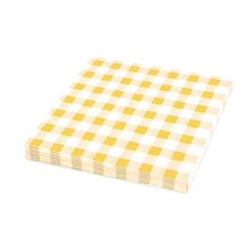 Obrazek dla: Serwetki papierowe KARO Żółto Biała Krata 1warstwowe 33x33cm 100szt.