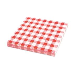 Obrazek dla: Serwetki papierowe KARO Czerwono Biała Krata 1warstwowe 33x33cm 100szt