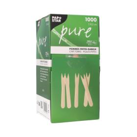 Obrazek 2 dla: Widelczyk drewniany do frytek w wygodnym PUDEŁKU 1000szt. 