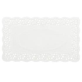 Obrazek dla: Serwetki ozdobne ażurowe prostokątne pod tort ciasto 24x14 cm białe 3601 Tamipol 100szt.