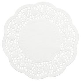Obrazek dla: Serwetki białe ozdobne ażurowe pod ciastko ciasto śr. 20cm 100szt.