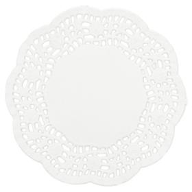 Obrazek dla: Serwetki białe ozdobne ażurowe pod ciastko filiżankę śr. 14cm 100szt.
