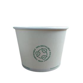 Obrazek dla: Białe miski papierowe 0% PLASTIK na zupę, sosy, sałatki 500ml śr.115mm 25szt.