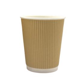 Obrazek dla: Kubek Papierowy Ryflowany Kraftowy 0% Plastik 300ml 25szt