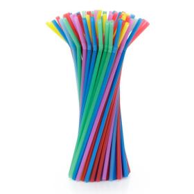 Obrazek dla: Słomki plastikowe PP łamane 5x210mm MIX KOLORÓW REUSE 100szt.