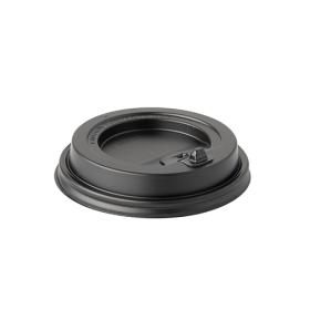 Obrazek dla: Wieko plastikowe CZARNE do kubka papierowego 0,30,5ml śred.90mm czarne PAP "LOCK TO GO" 100szt.