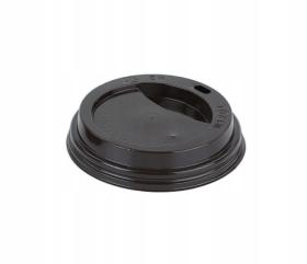 Obrazek dla: Wieko plastikowe CZARNE do kubka papierowego 0,25 ml śred.80mm ABENA 100szt.