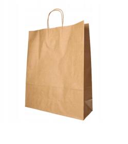 Obrazek dla: Torba papierowa szara z uchem skręcanym 24x11x31cm 250szt.