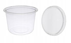 Obrazek dla: KOMPLET Pojemnik PP plastikowy na zupę okrągły 350 ml 8115C 115/350 50szt. + WIEKO 50szt.