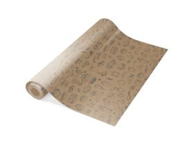 Obrazek dla: Papier szary/ brązowy pakowy PE w roli 35cm z nadrukiem piktogram 10kg