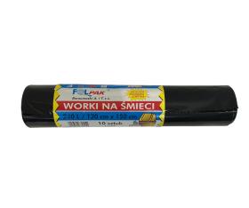 Obrazek dla: Worki sanitarne na śmieci LDPE CZARNE MOCNE 120x150cm 240L 10 szt.