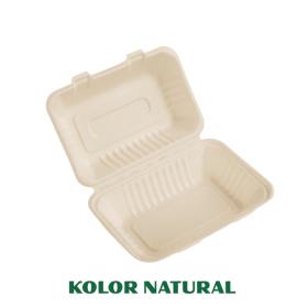 Obrazek dla: MENU BOX OBIAD POŁÓWKA BEŻOWY pulpa trzciny cukrowej 23x15cm 50szt!