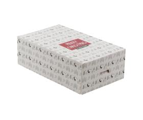 Obrazek dla: Pudełko cukiernicze z nadrukiem MERRY CHRISTMAS 125x210x70mm 20szt.